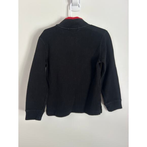 Polo Boys Size 5 Black & Red 1/4 Zip Knit Pullover Sweater – Preppy Warm Winter - Picture 7 of 8